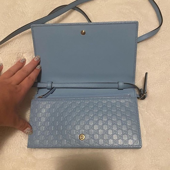 💙 GUCCI Microguccissima Wallet Cross Body Bag - Picture 5 of 8